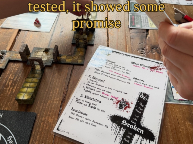 Another playtest down - new rules for incantations based on the Irkalian clock.
