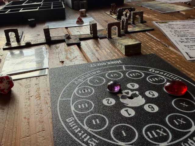Another playtest down - new rules for incantations based on the Irkalian clock.